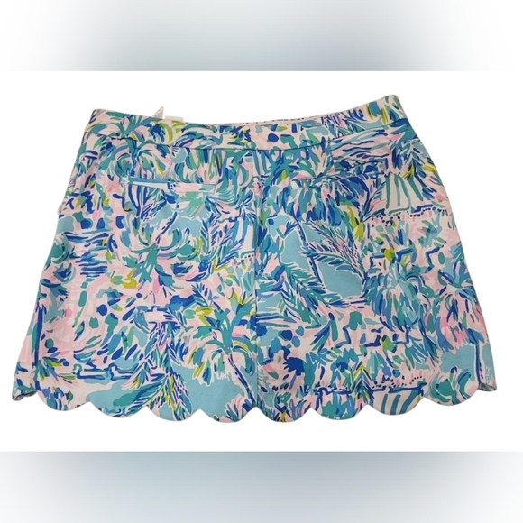 Lilly Pulitzer Collette Scalloped Mini Skort Zanzibar Blue & Pink Size 10 - Picture 3 of 12
